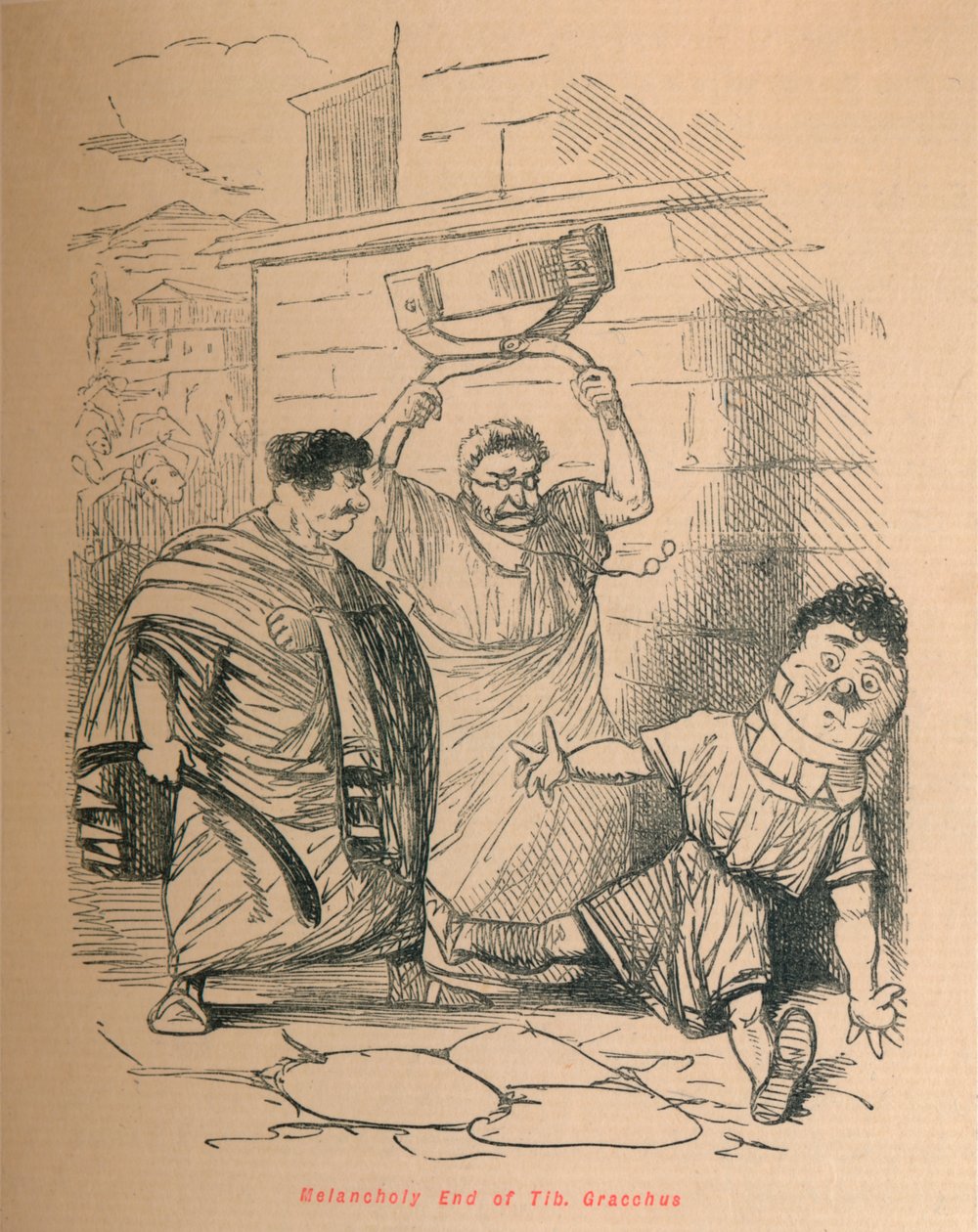 Melancholijny koniec Tib Grakchus, 1852 autorstwa John Leech