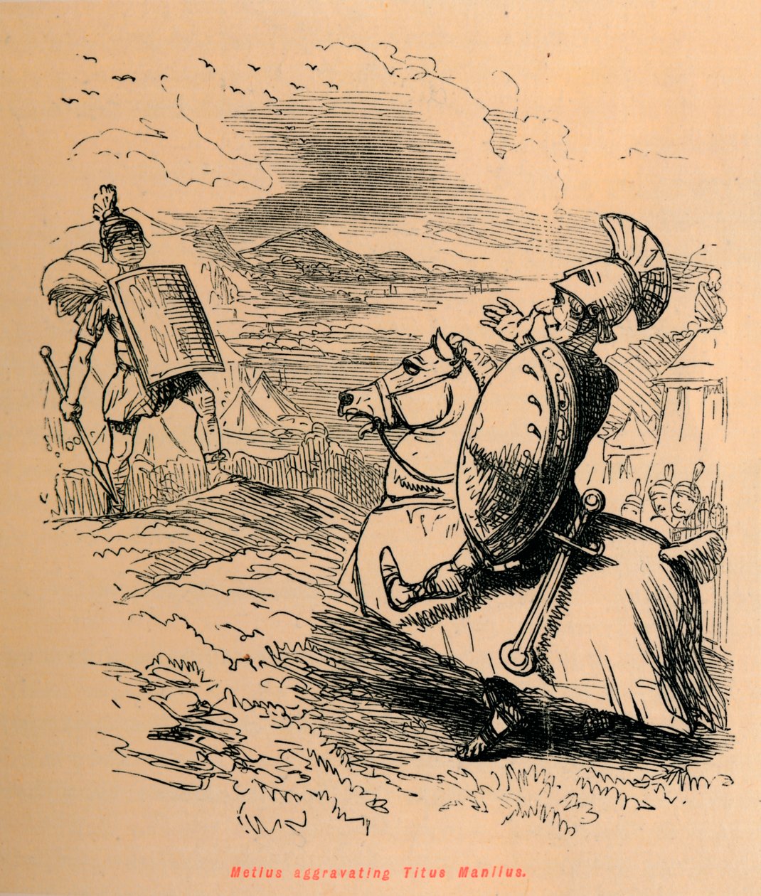 Metius obciążający Tytusa Manliusza, 1852 autorstwa John Leech