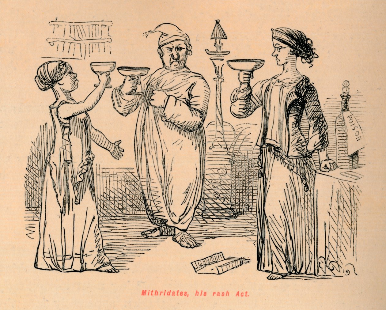 Mitrydates, jego pochopna ustawa, 1852 autorstwa John Leech