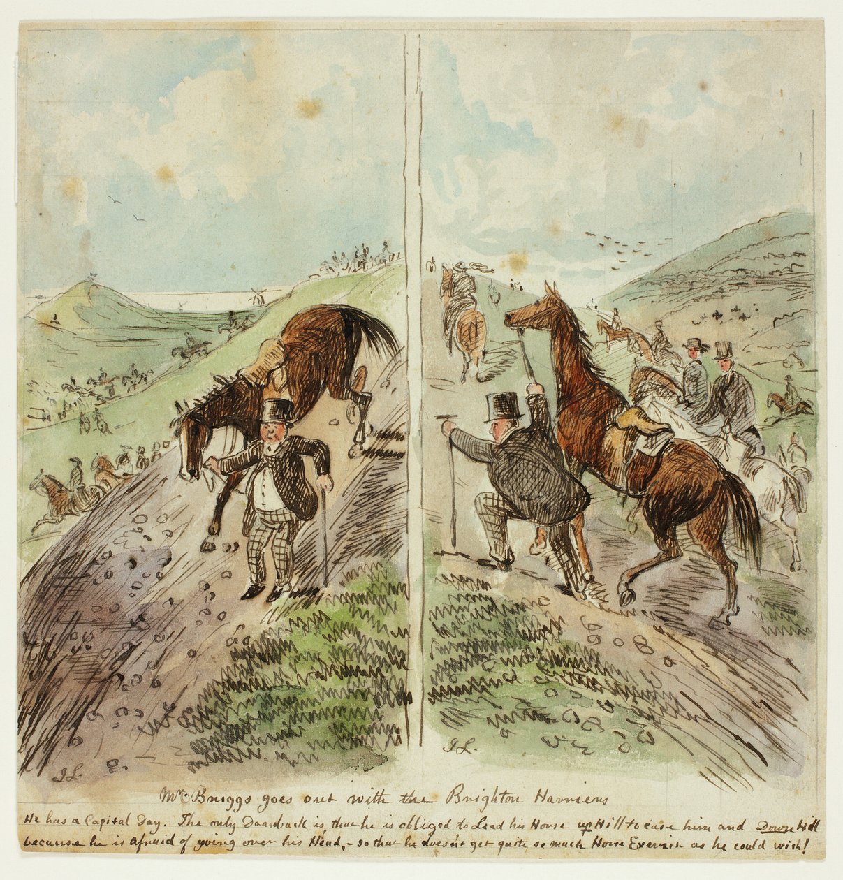 Pan Briggs wychodzi z Brighton Harriers autorstwa John Leech