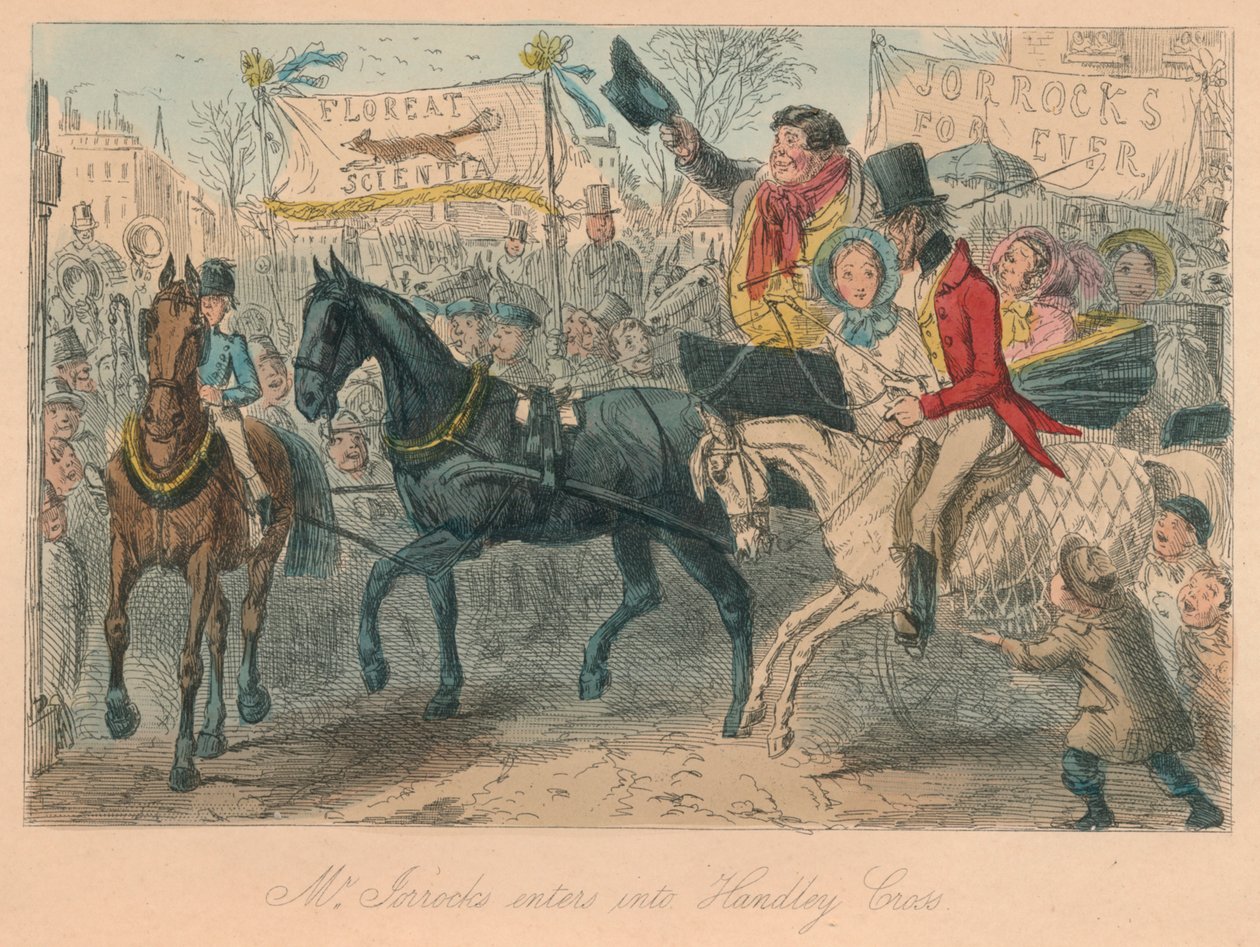 Pan Jorrocks wchodzi do Handley Cross, 1854 autorstwa John Leech