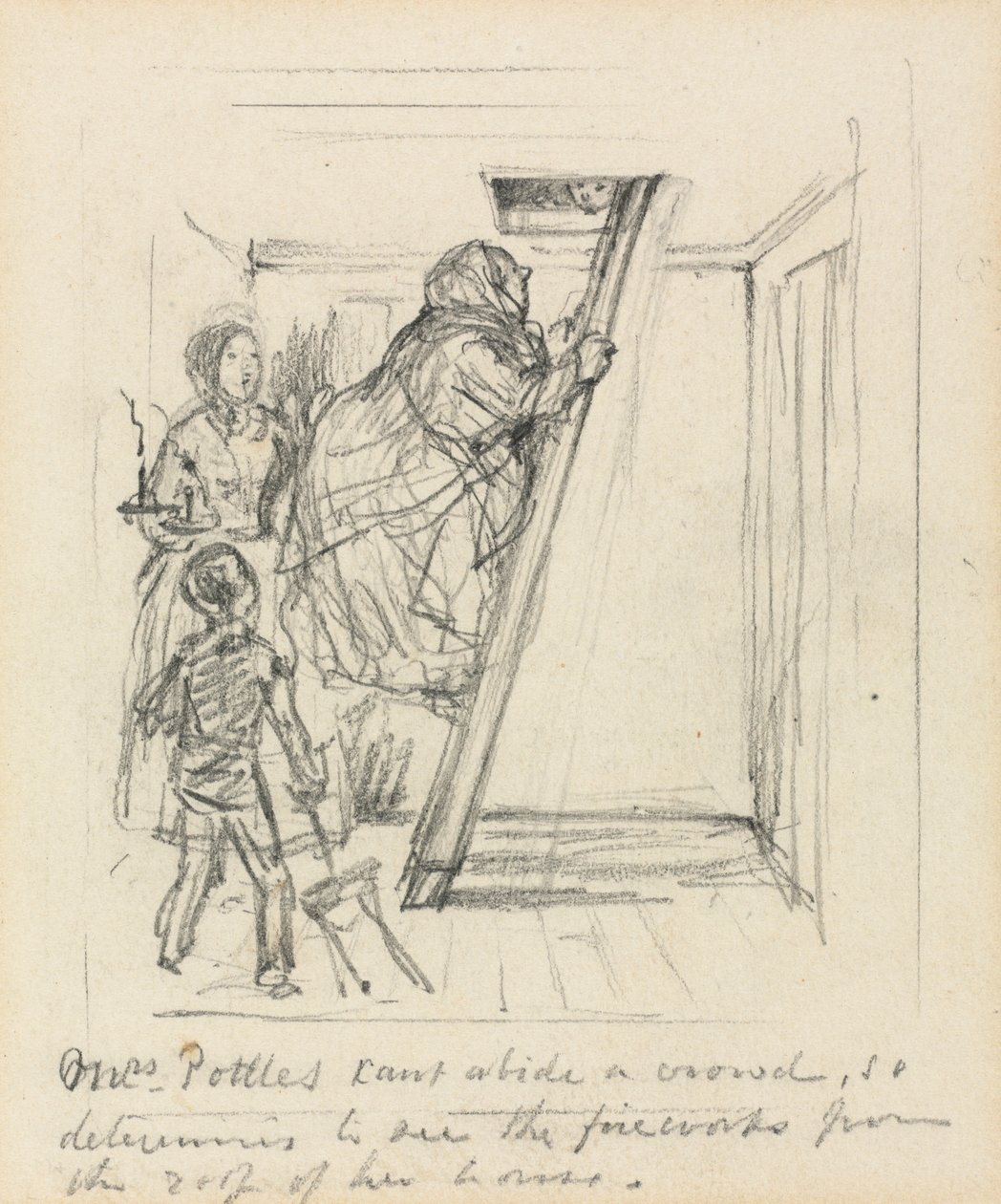„Pani Pottles nie może znieść tłumu” autorstwa John Leech