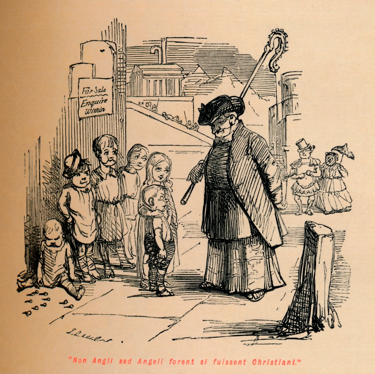 Nie byliby Anglikami, ale byliby aniołami, gdyby byli chrześcijanami, ok. 1860, ok. 1860 autorstwa John Leech
