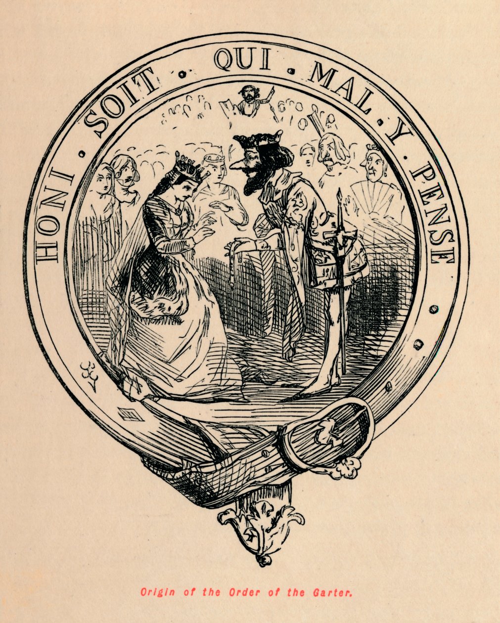 Pochodzenie Orderu Podwiązki, ok. 1860, ok. 1860 autorstwa John Leech