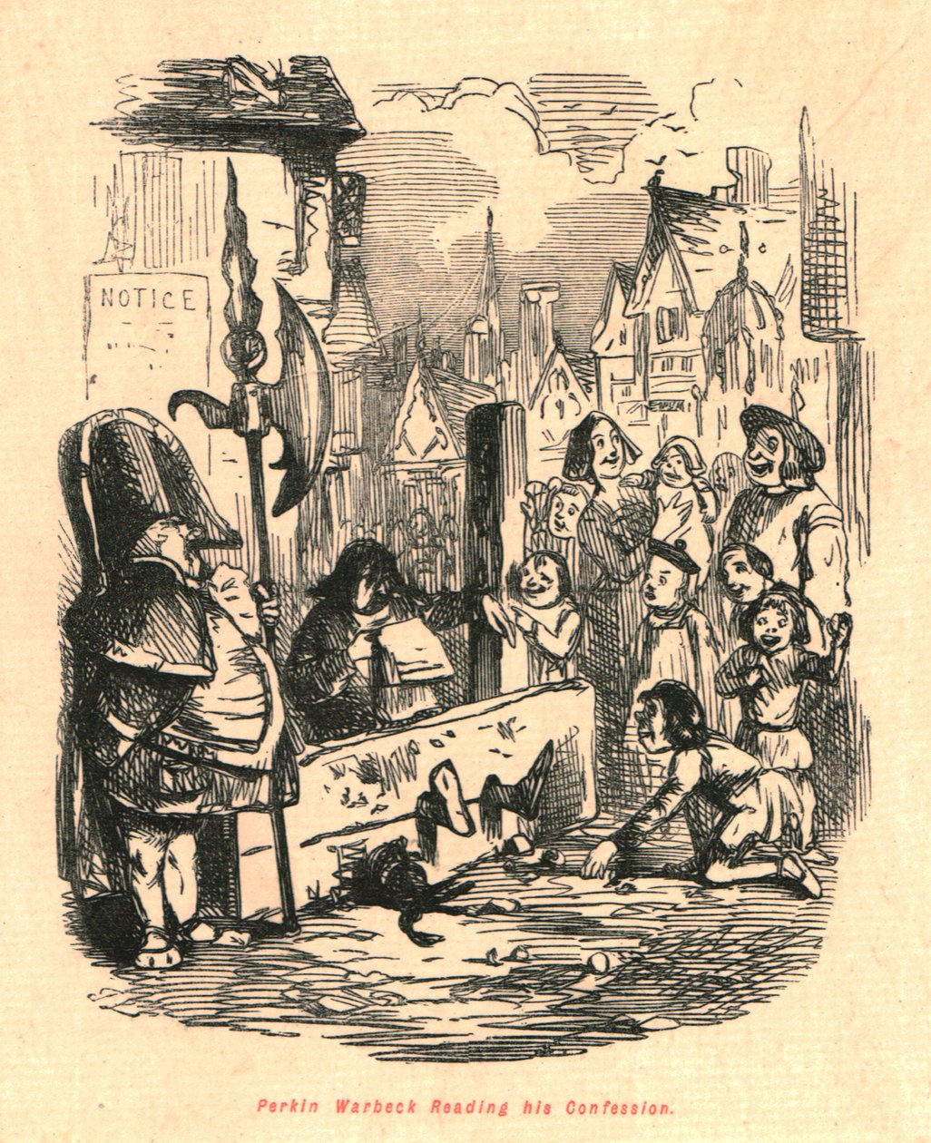 Perkin Warbeck czytający swoją spowiedź, 1897. autorstwa John Leech