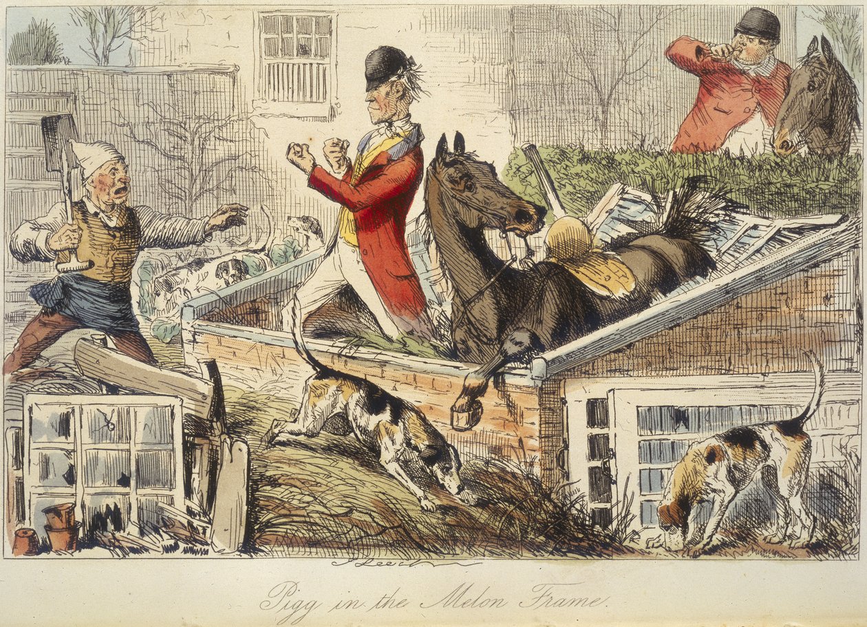 Pigg in the Melon Frame, z „Handley Cross” autorstwa John Leech