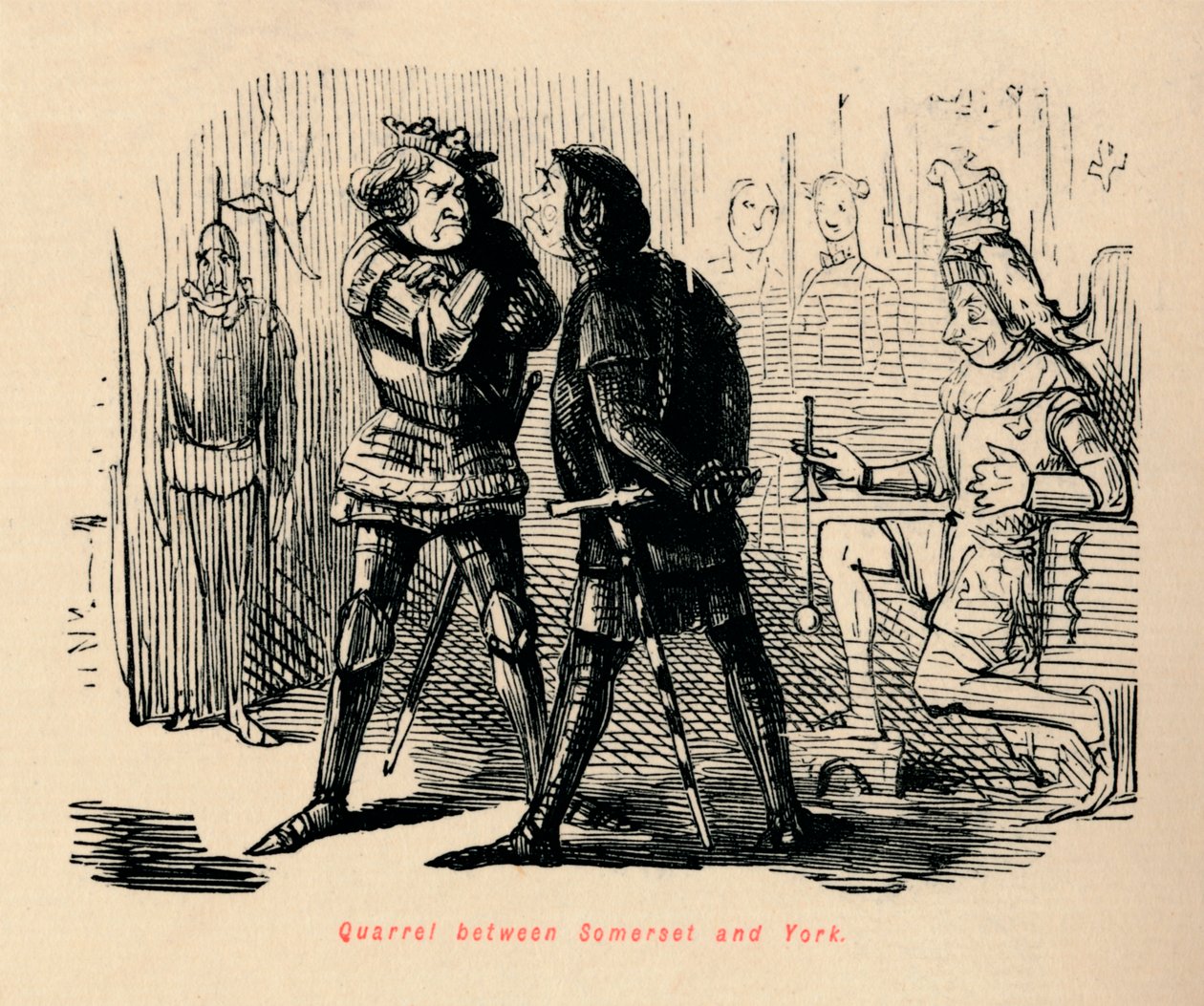 Kłótnia między Somerset a Yorkiem, autorstwa John Leech
