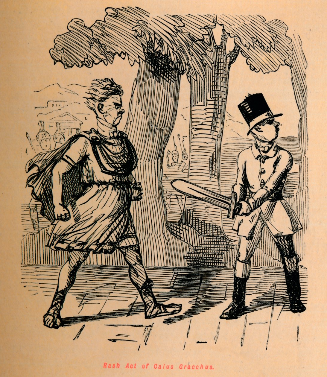 Pochopny akt Gajusza Grakchusa, 1852 r. autorstwa John Leech