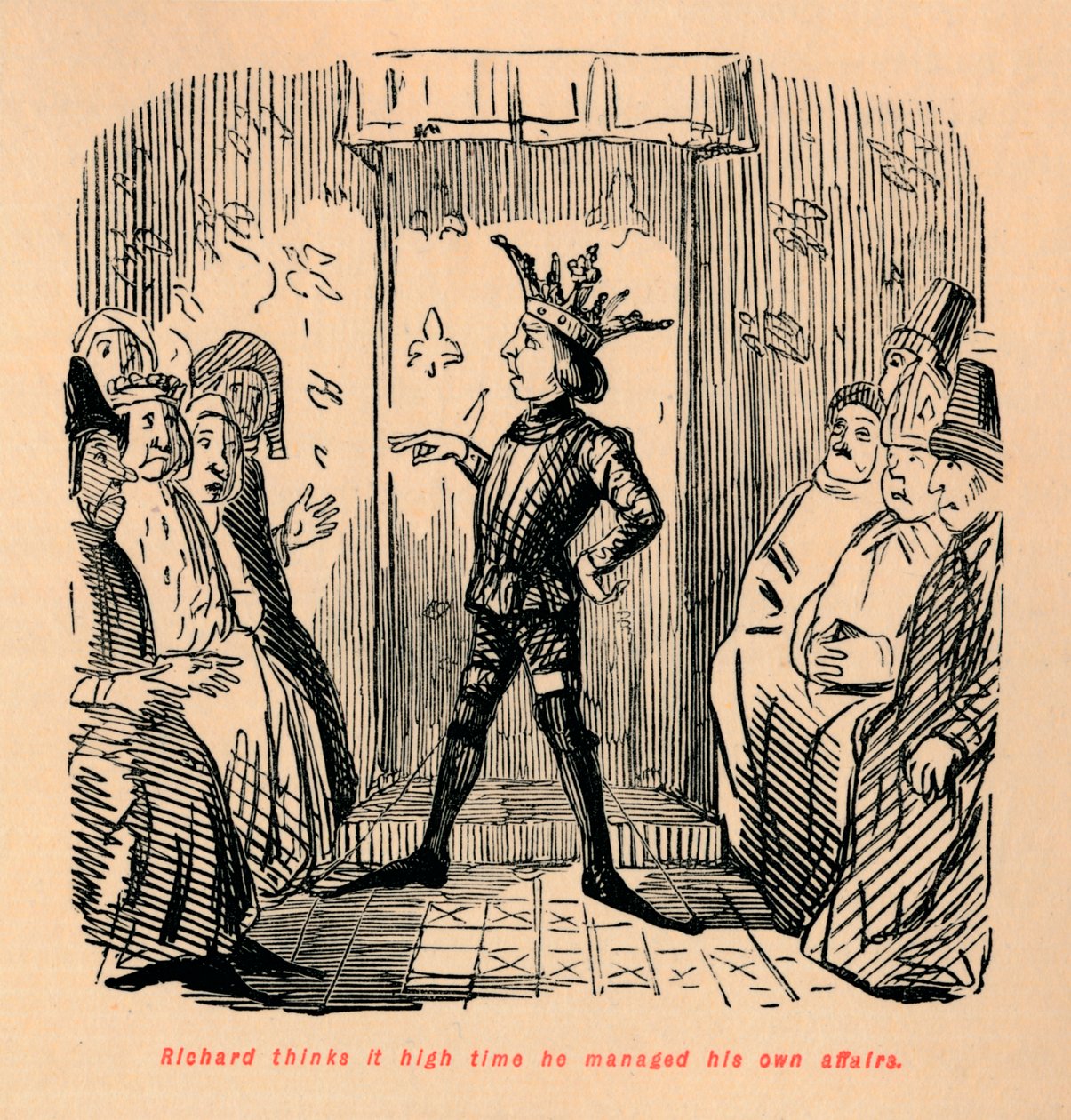 Richard uważa, że to już najwyższy czas, żeby pokierował własnymi sprawami, ok. 1860, ok. 1860 autorstwa John Leech