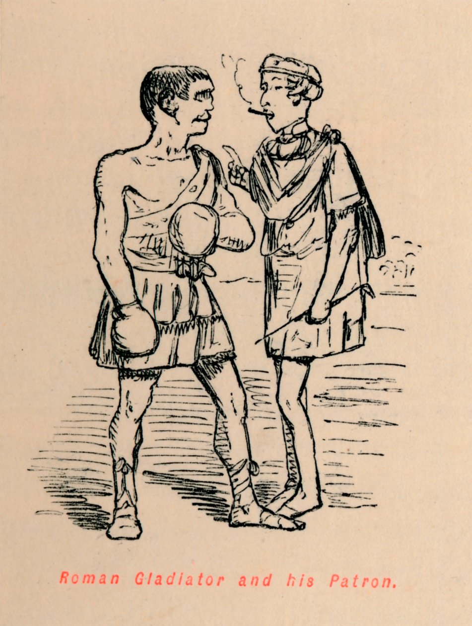 Gladiator rzymski i jego patron, 1852 autorstwa John Leech