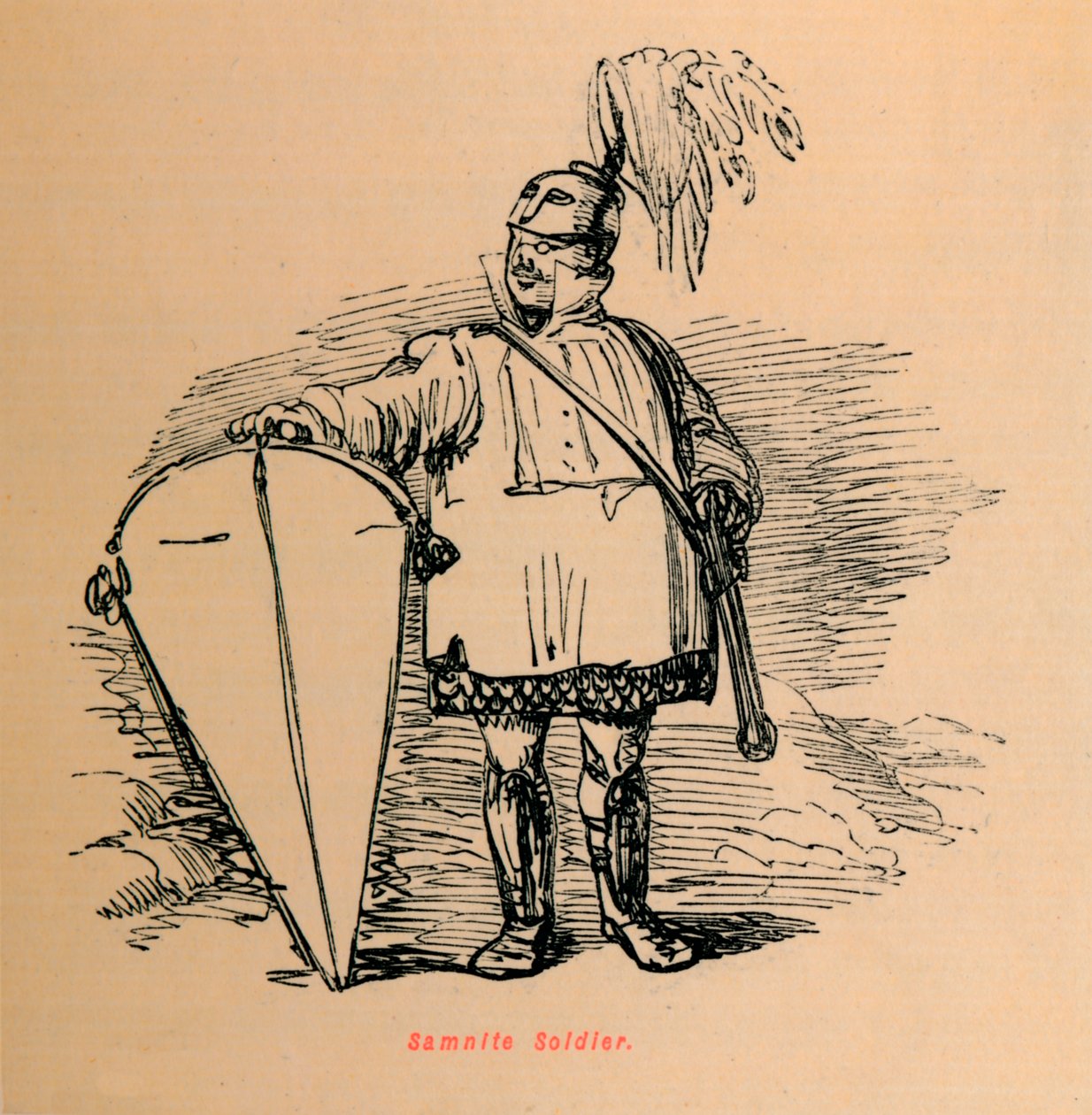 Samnicki żołnierz, 1852 autorstwa John Leech