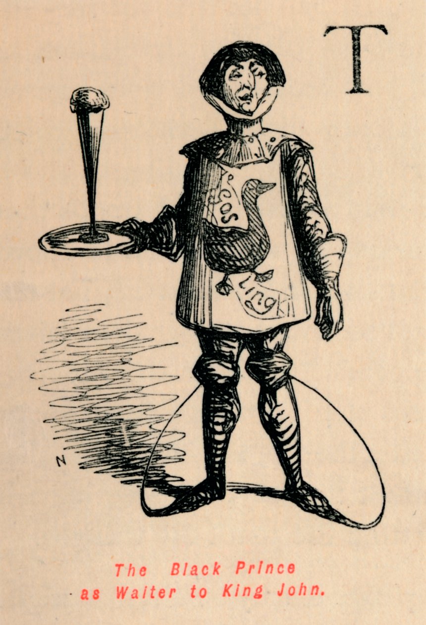 Czarny książę jako kelner króla Jana, ok. 1860, ok. 1860 autorstwa John Leech