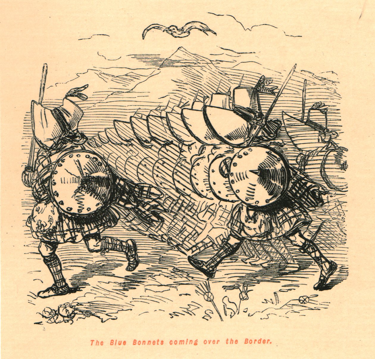 Niebieskie maski przekraczające granicę, 1897. autorstwa John Leech