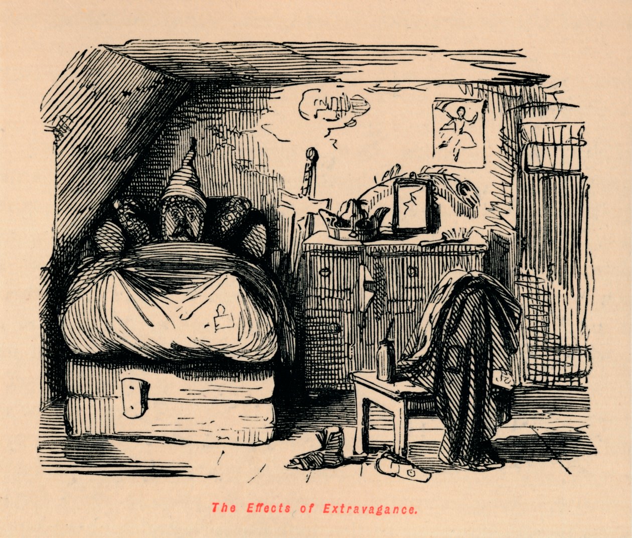 Skutki ekstrawagancji, ok. 1860, ok. 1860 autorstwa John Leech