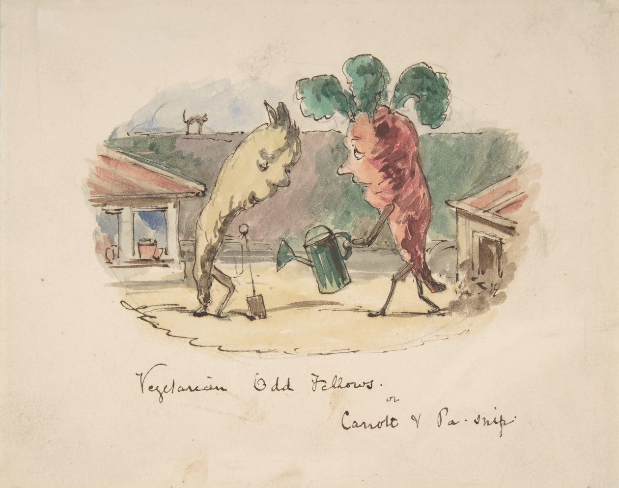 Wegetarianie Odd Fellows: lub, Carrott i Pa-Snip, 1837-64. autorstwa John Leech