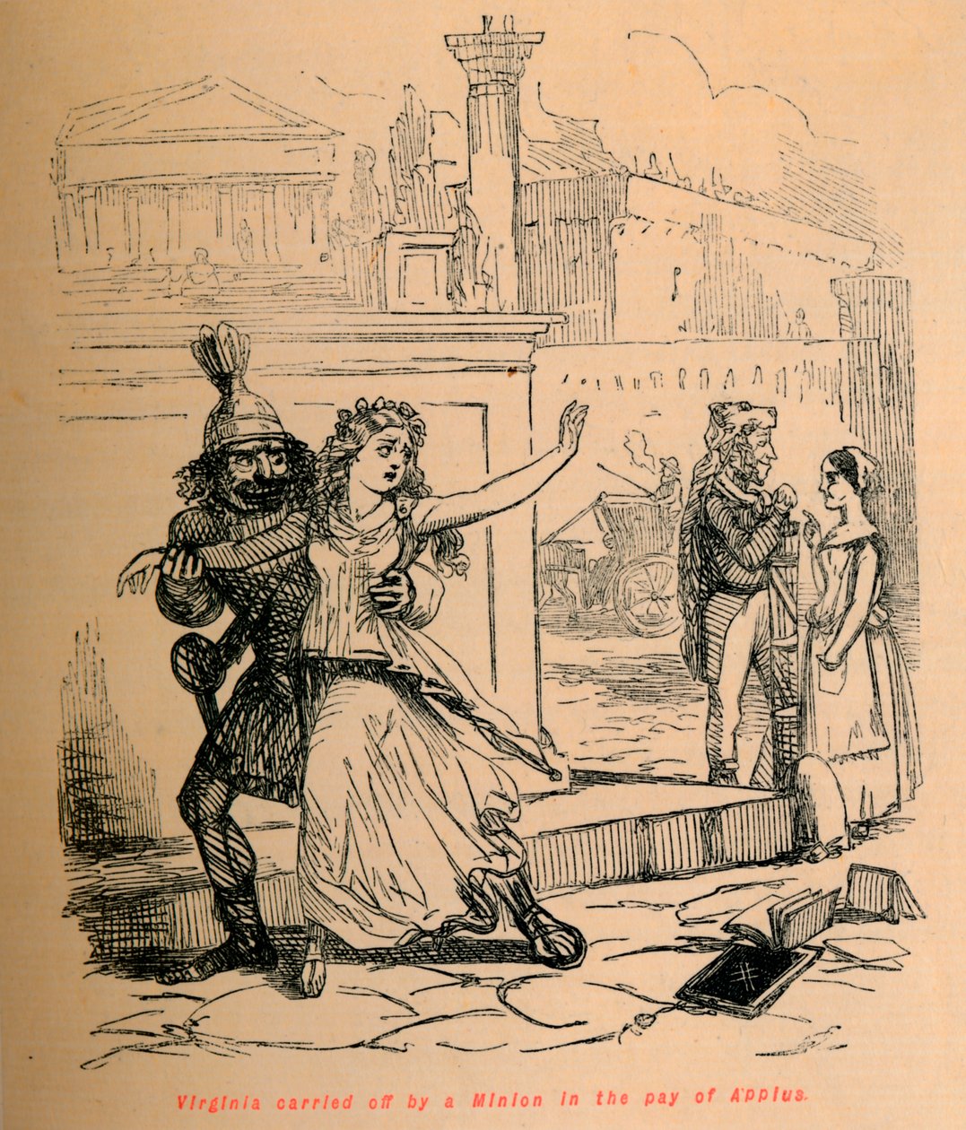 Virginia uprowadzona przez sługusa na żołd Appiusa, 1852 r. autorstwa John Leech