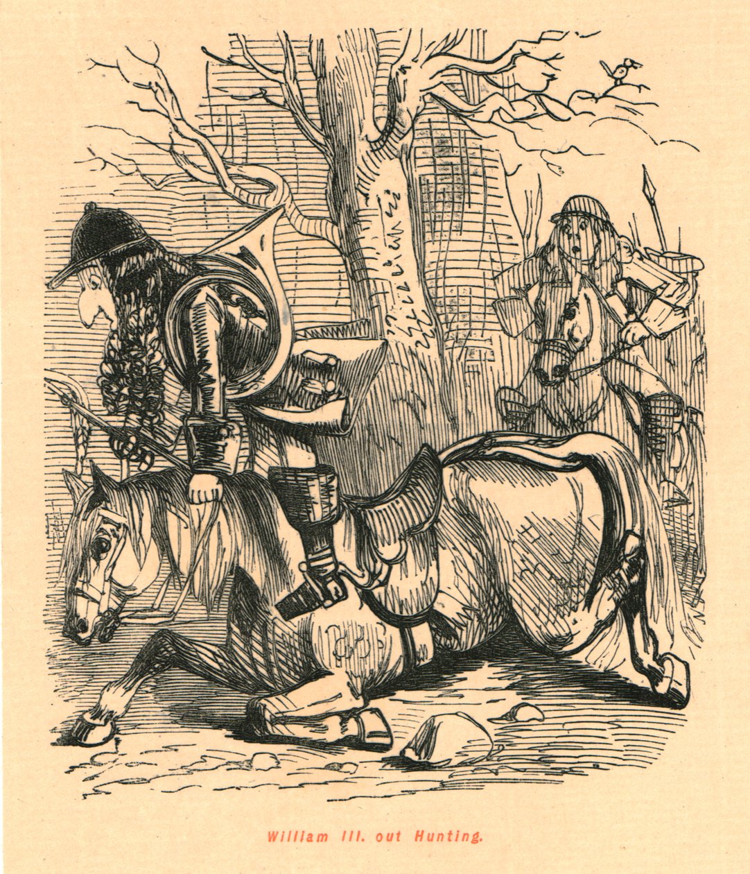 Wilhelm III. Polowanie, 1897. autorstwa John Leech