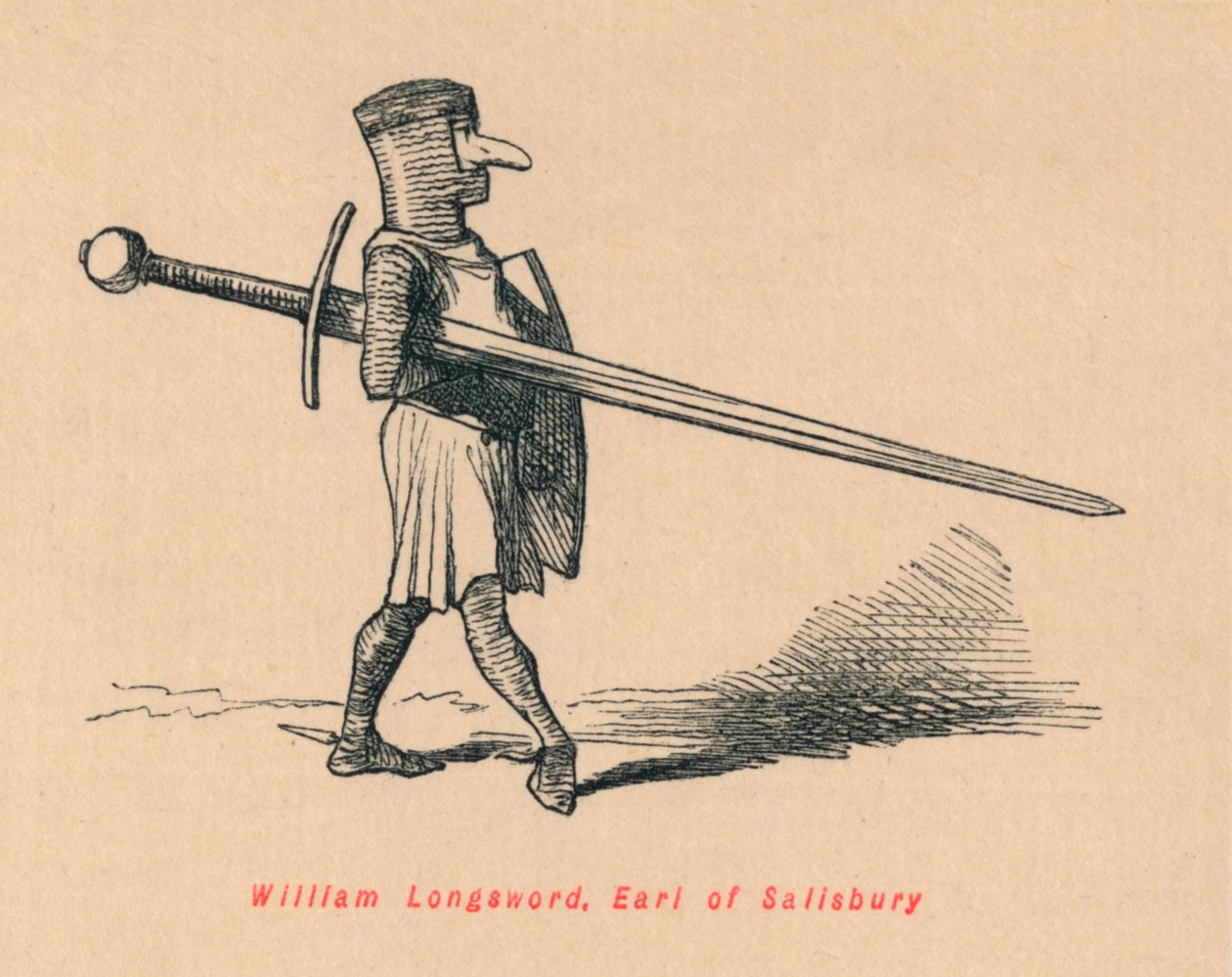 William Longsword, hrabia Salisbury, c1860, c1860 autorstwa John Leech