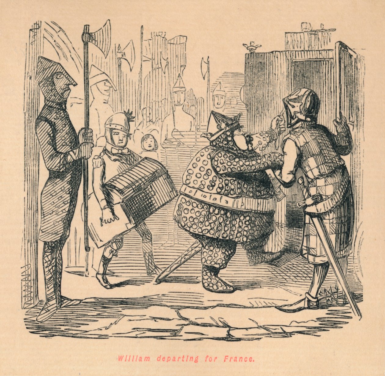 William wyjeżdżający do Francji, ok. 1860, ok. 1860 autorstwa John Leech