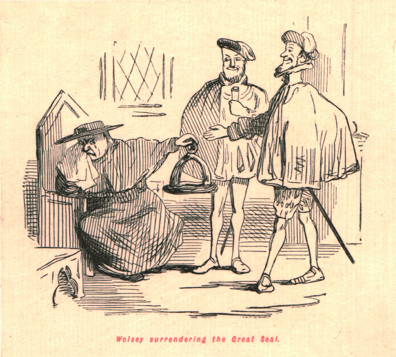Wolsey poddanie Wielkiej Pieczęci, 1897. autorstwa John Leech