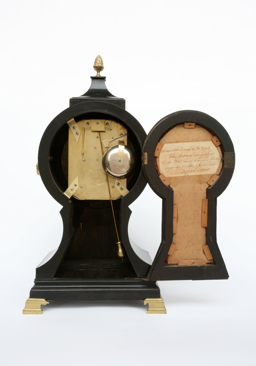 Zegar balonowy, ok. 1760 (mosiądz i ebonizowane drewno owocowe) autorstwa John Leroux