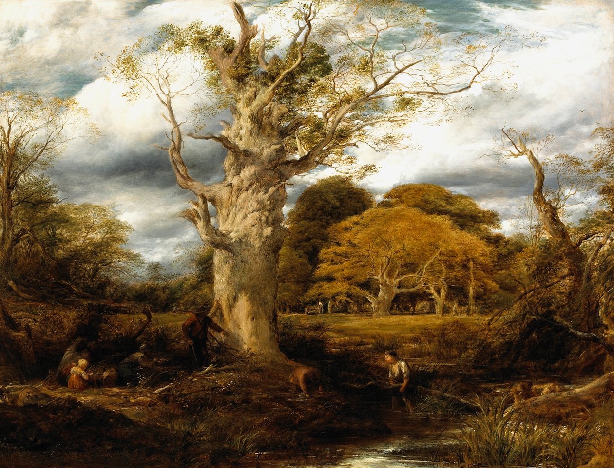Scena z drewna, 1844 autorstwa John Linnell