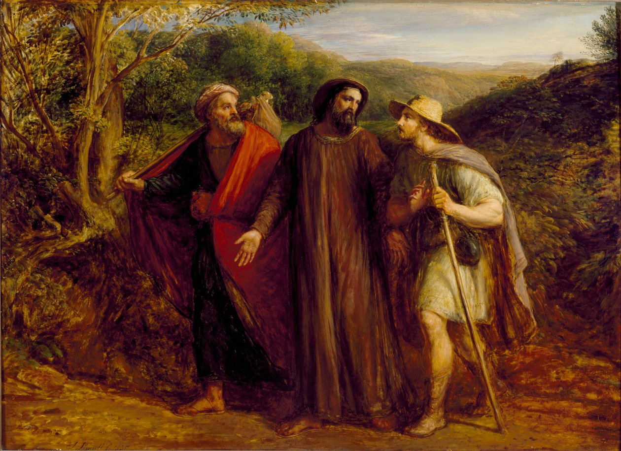 Pojawienie się Chrystusa dwóm uczniom w drodze do Emaus, 1835 autorstwa John Linnell