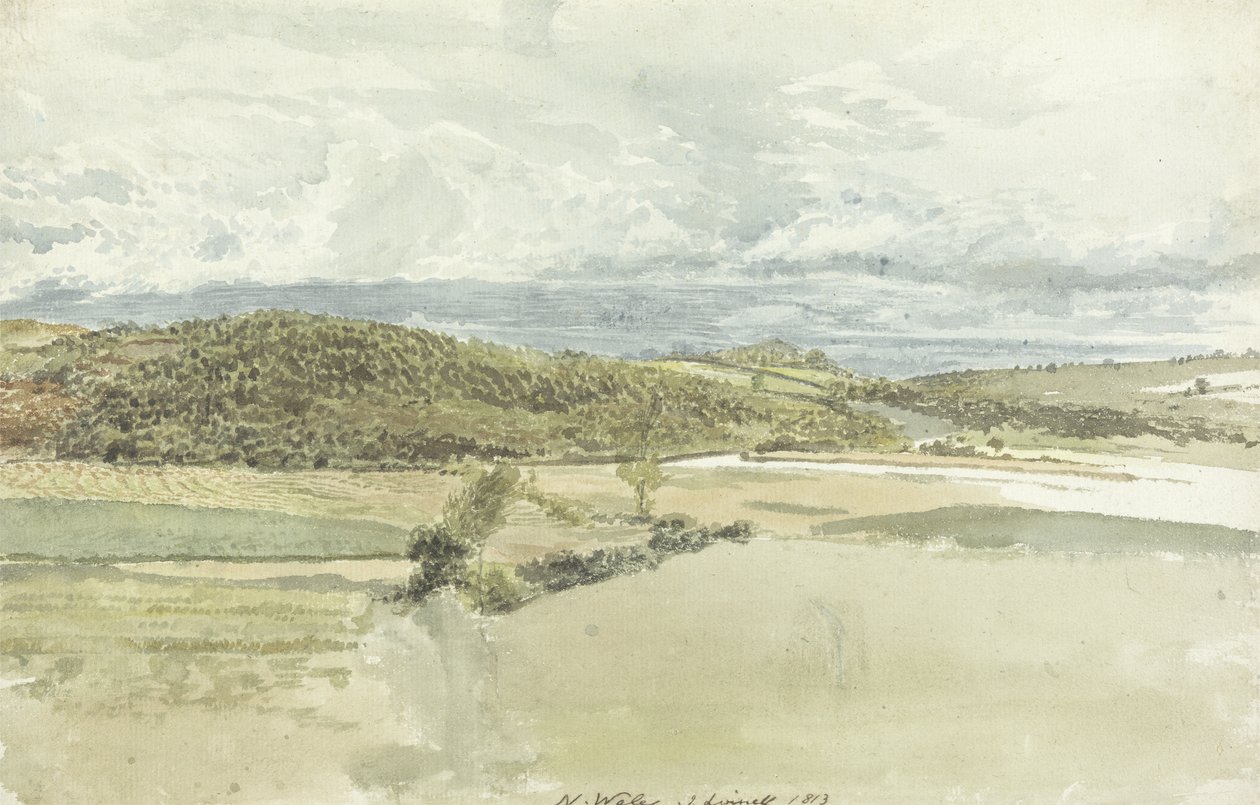 Krajobraz w północnej Walii, 1813 (wc nad grafitem na papierze) autorstwa John Linnell
