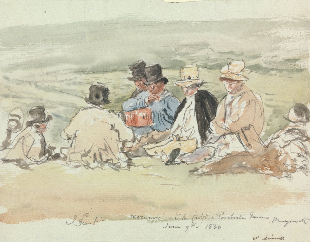 Kosiarki na polu w Porchester Terrace, Bayswater, 9 czerwca 1830 r autorstwa John Linnell