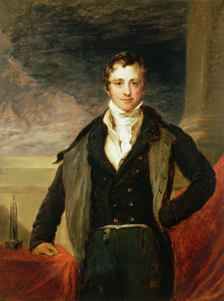 Portret Sir Humphry Davy (1778-1829) (olej) autorstwa John Linnell