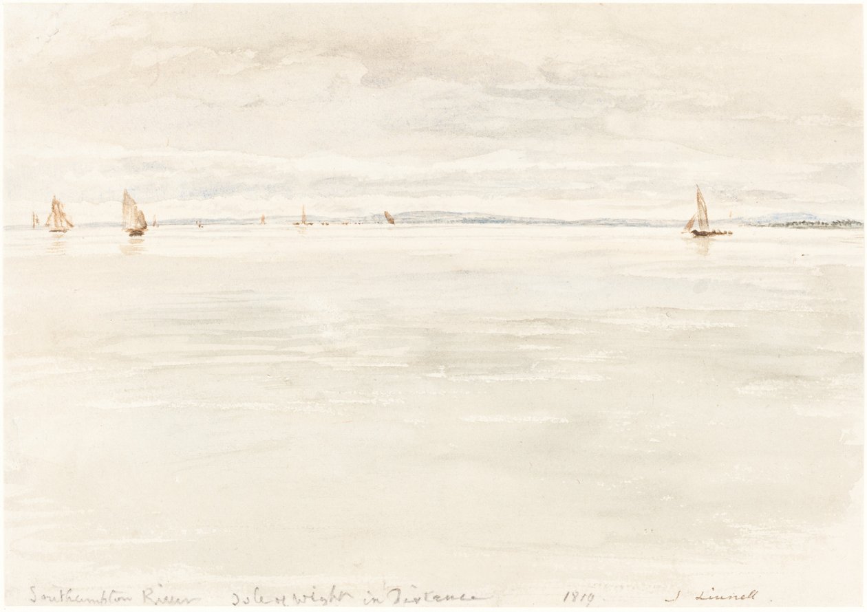 Żaglówki na rzece Southampton autorstwa John Linnell