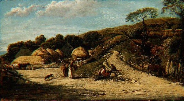 Steep Hill, Isle of Wight, ok. 1815-16 (olej na płycie pilśniowej) autorstwa John Linnell