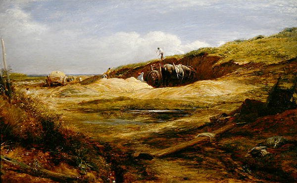 Sand Pitts, Hampstead Heath (olej na panelu) autorstwa John Linnell