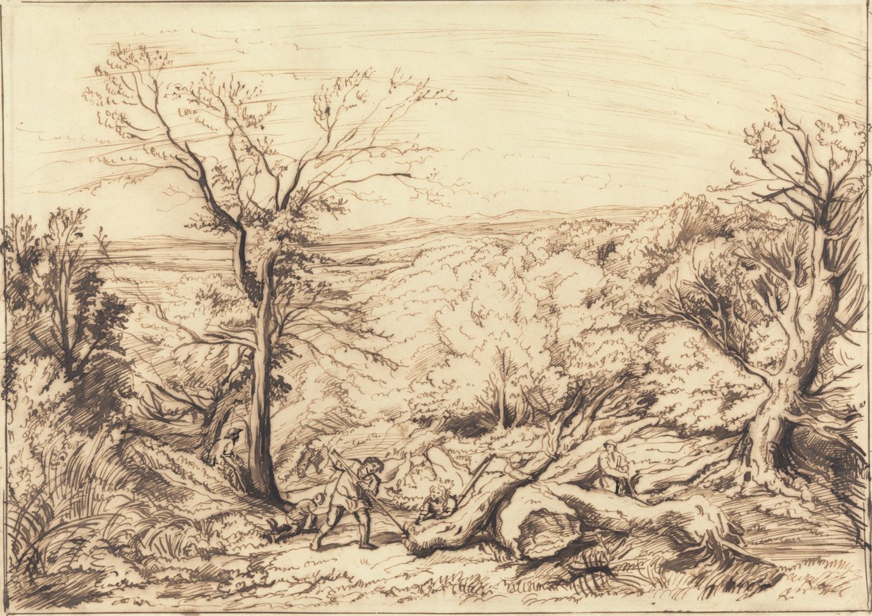 Drwale w lesie autorstwa John Linnell