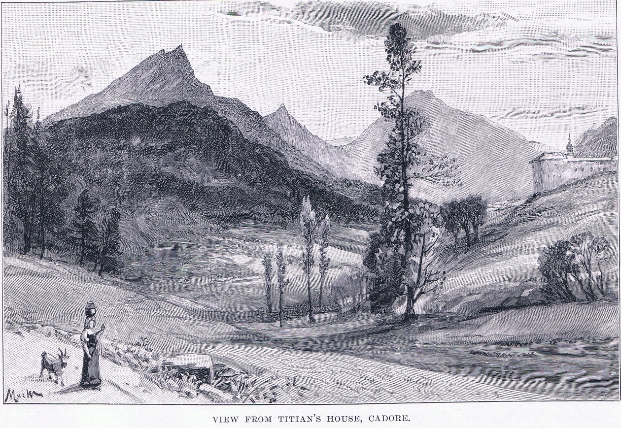 Widok z domu Tycjana, z The Magazine of Art 1893, Cassell and Company autorstwa John MacWhirter