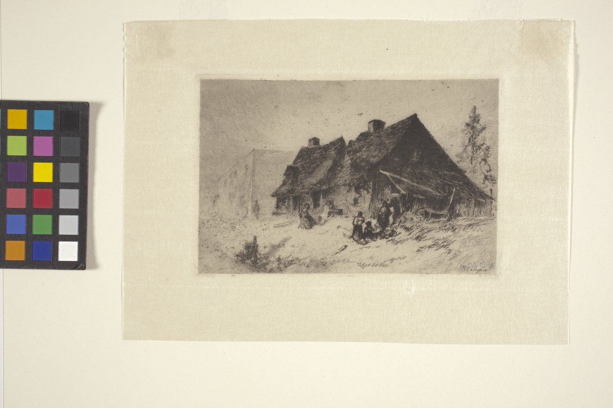 Murzyńskie chaty w Wilmington, Karolina Północna (atrament, długopis, ołówek) autorstwa John Mackie Falconer