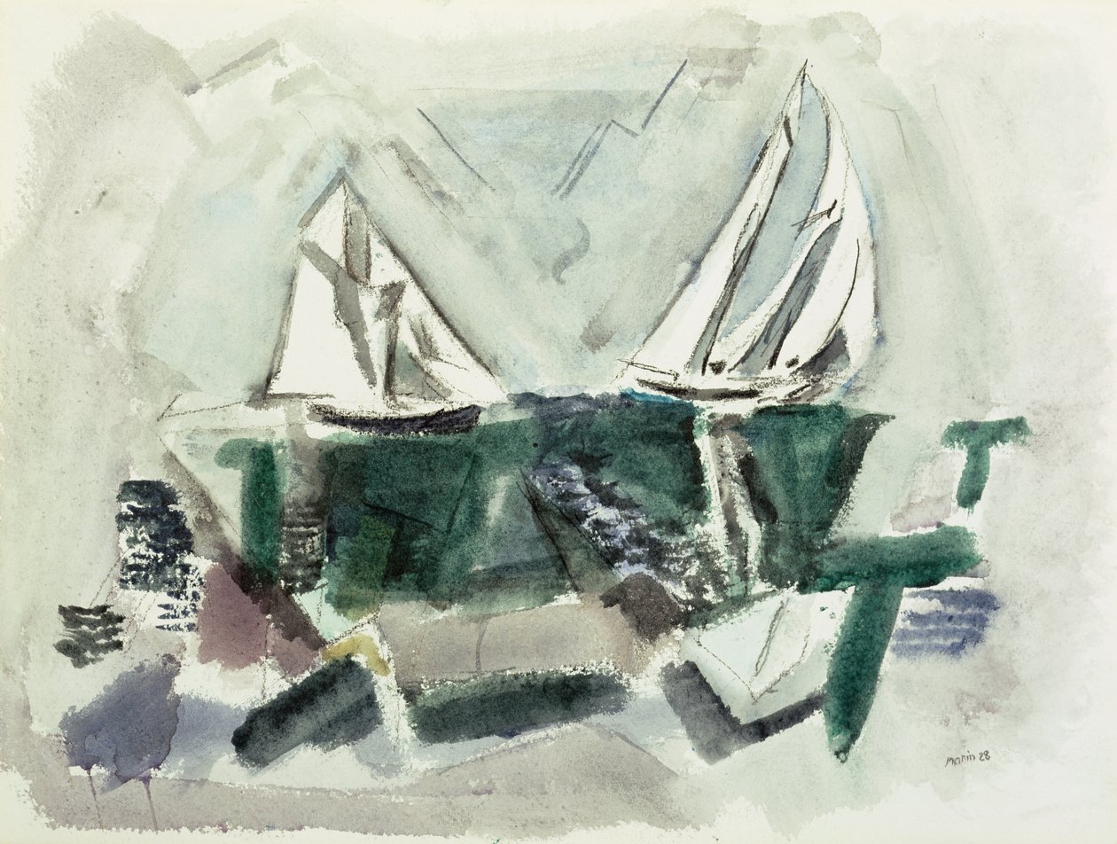 Schooner Yachts, Dear Isle, Maine autorstwa John Marin