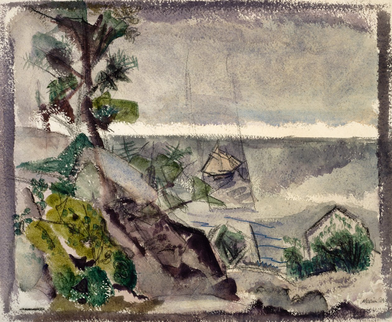 Mała żaglówka autorstwa John Marin