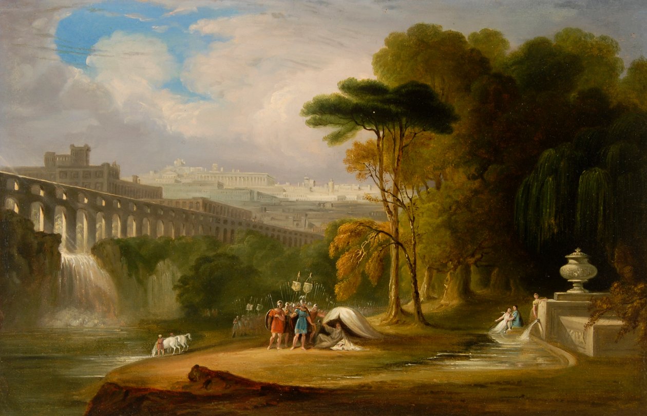 Alexander i Diogenes (olej na pokładzie) autorstwa John Martin