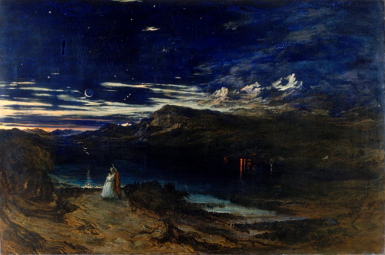 Artur i Aegle w Happy Valley, 1849 autorstwa John Martin