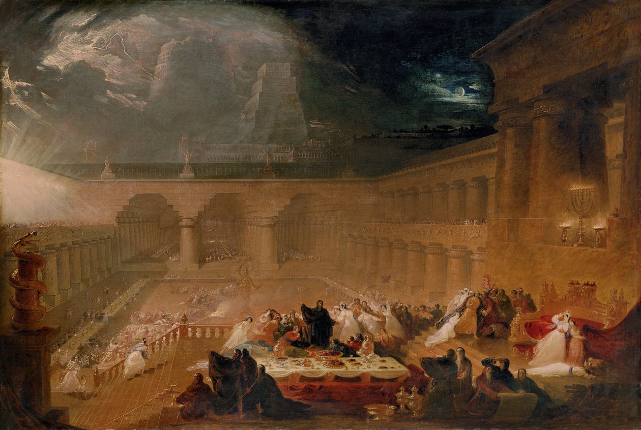 Uczta Baltazara (olej na płótnie) autorstwa John Martin