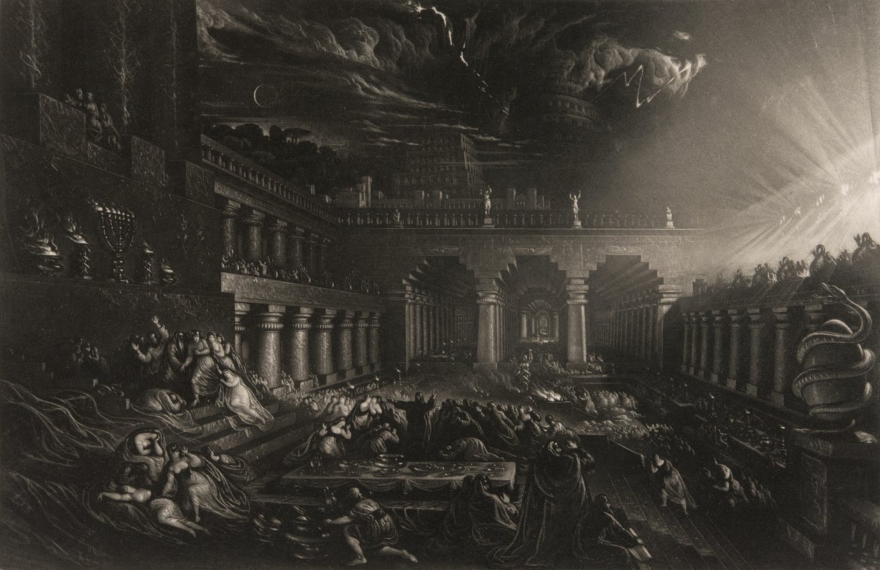 Uczta Belshazzara, z ilustracji biblijnych autorstwa John Martin