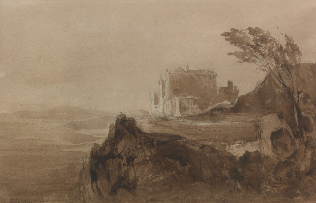 Budynek na wzgórzu autorstwa John Martin