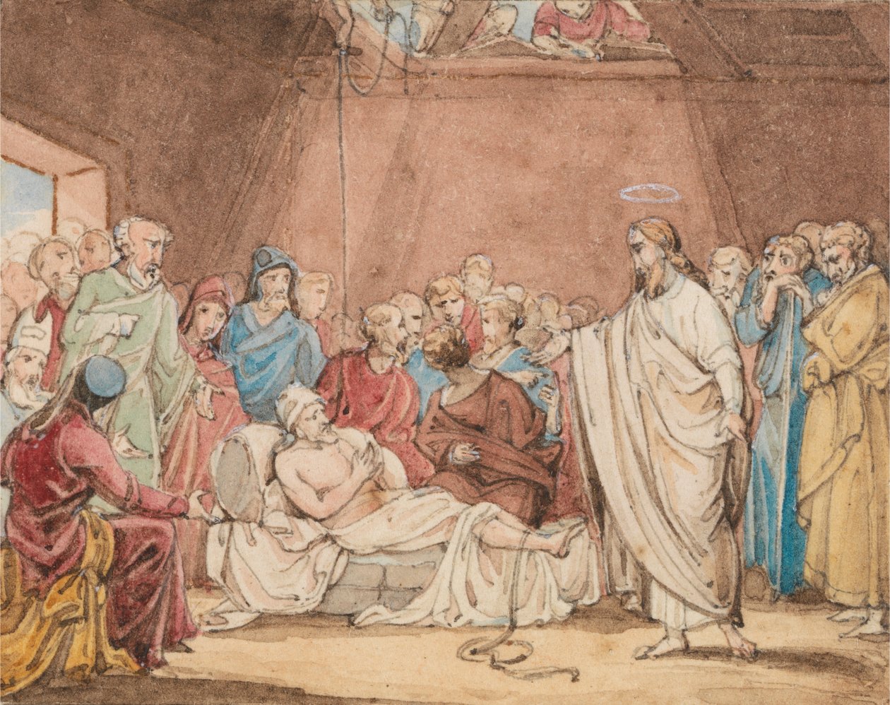 Chrystus uzdrawiający sparaliżowanego mężczyznę autorstwa John Martin