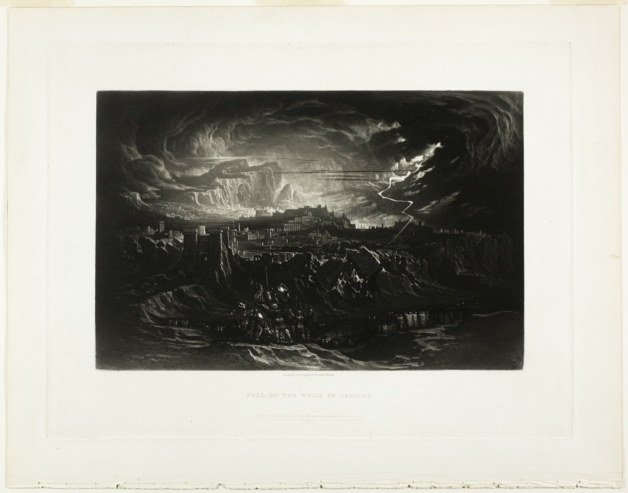Upadek murów Jerycha, z Illustrations of the Bible autorstwa John Martin