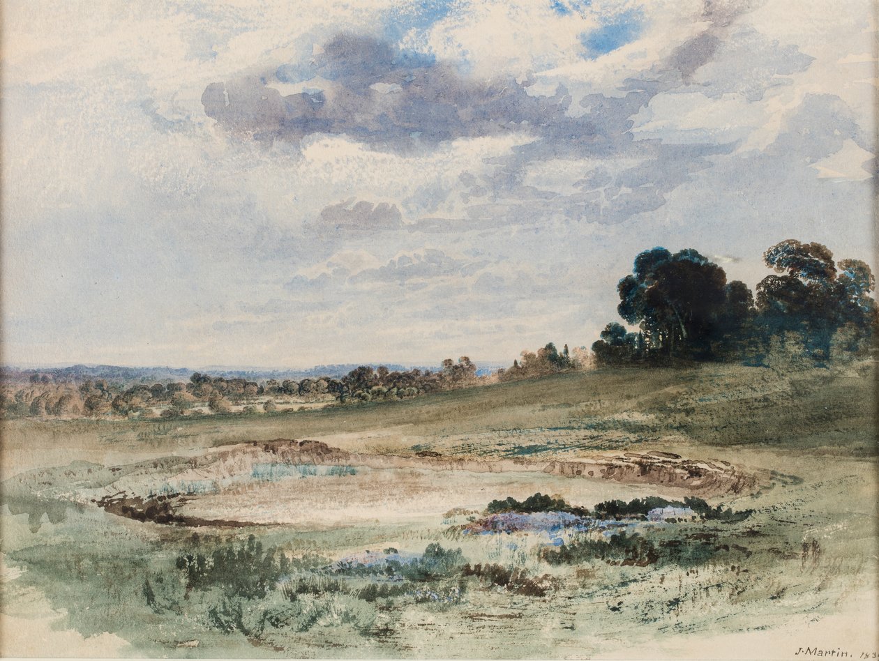 Krajobraz (prawdopodobnie Richmond Park, Londyn) autorstwa John Martin