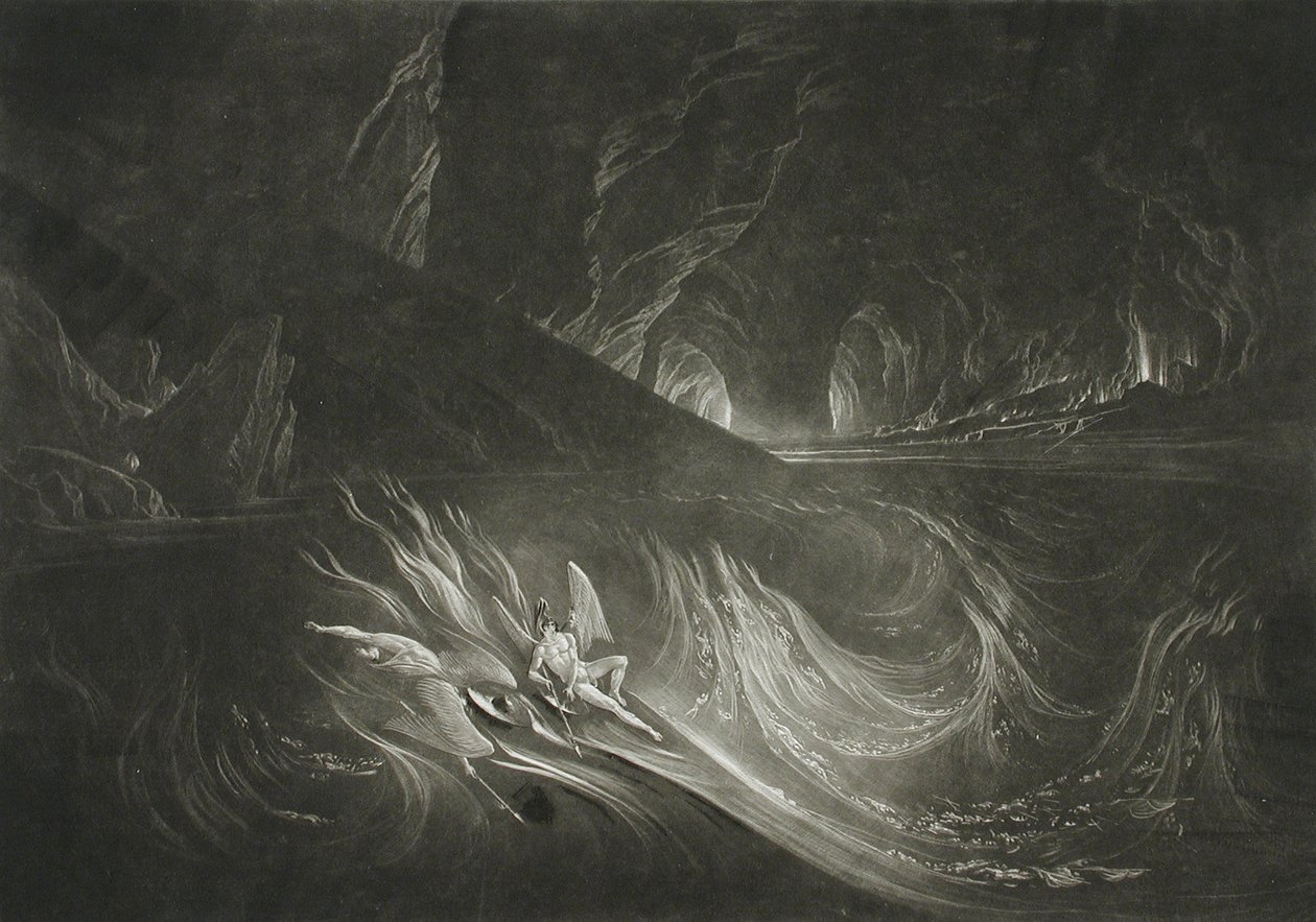 Lucyfer na płonącym jeziorze autorstwa John Martin