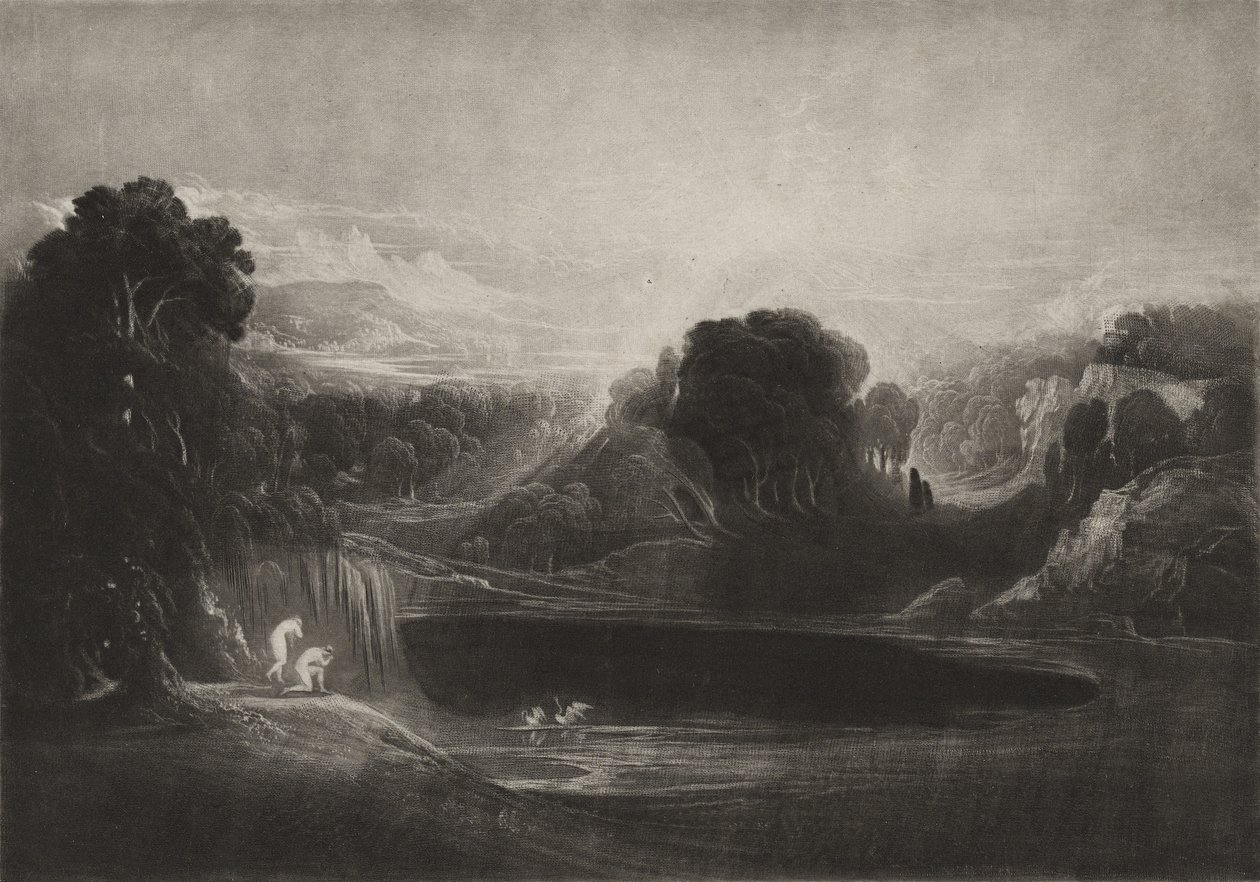 Raj — Adam i Ewa — hymn poranny, ok. 1827 r. (mezzotinta) autorstwa John Martin