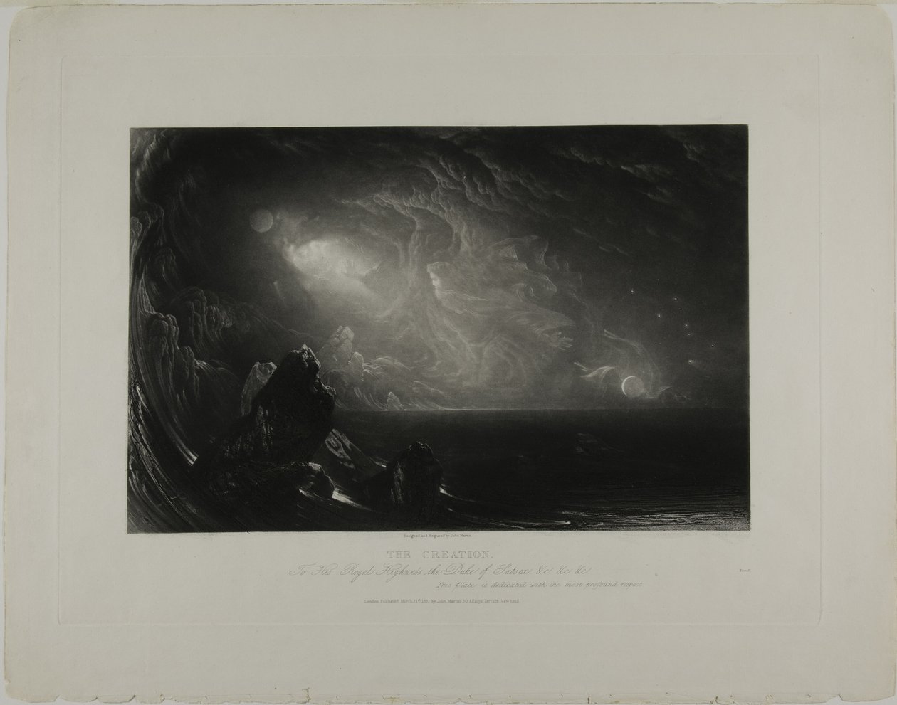 Stworzenie, z ilustracji biblijnych autorstwa John Martin