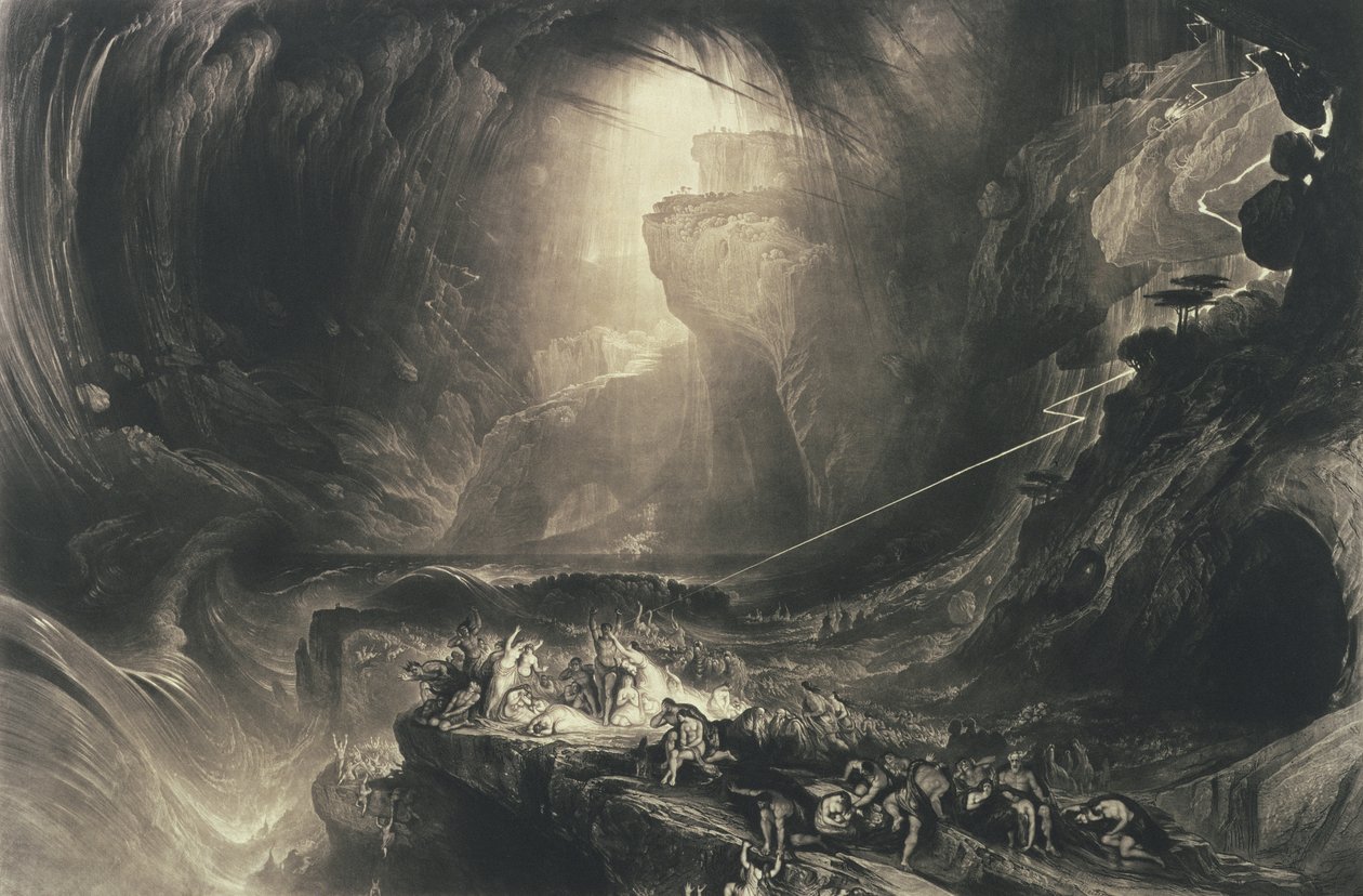 Potop, 1828 (mezzotinta z akwafortą) autorstwa John Martin